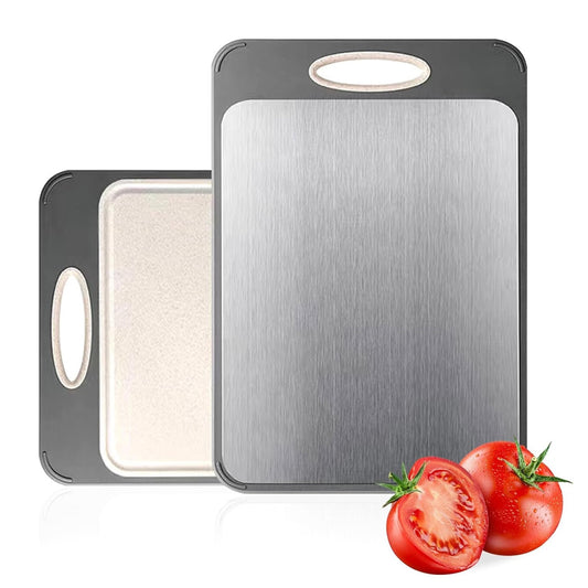 Double sided plastic stainless steel cutting board for household kitchen wheat straw PP cutting board cutting board