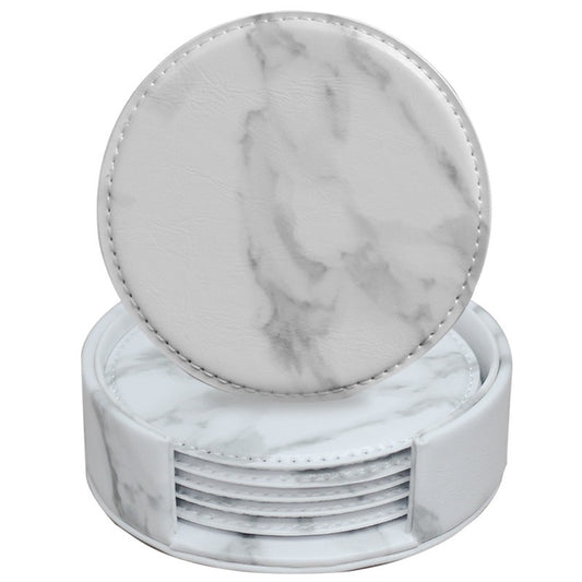 Creative PU leather coaster Exquisite insulated tea water cushion Square leather coaster