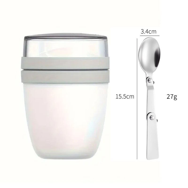 Portable Yogurt Cereal Cups with Lids. Ideal for Overnight Oats, DIY Salads & Parfaits. Great for Breakfast or Lunch