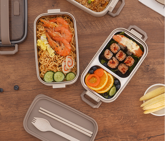 Microwaveable stainless steel single layer portable lunch box with lid