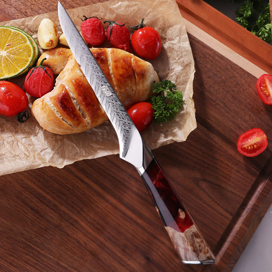Fengjin Yaoying Series Boning Knife Damascus Resin Handle Dividing Knife Kitchen Meat Cutting Multi-Purpose