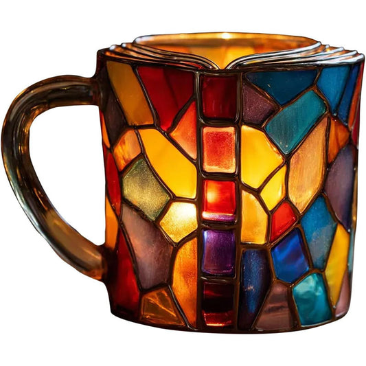 Painted Book Mug: 11oz, 3D painted books design, colorful resin, unique coffee cup, ideal for collection/gifts.