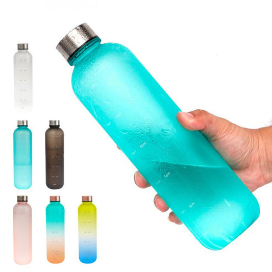 Tritan Plastic Water Bottle Frosted Gradient Sports Water Bottle Handle Space Cup Water Bottle Travel Mug 1L