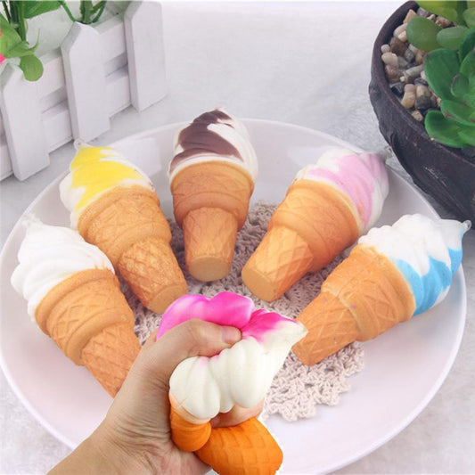 Antistress Squishy Toys For Children Slow Rising Funny Gadgets Smile Ice Cream Kids Stress Relief Cute Squisy Keychain Squichy