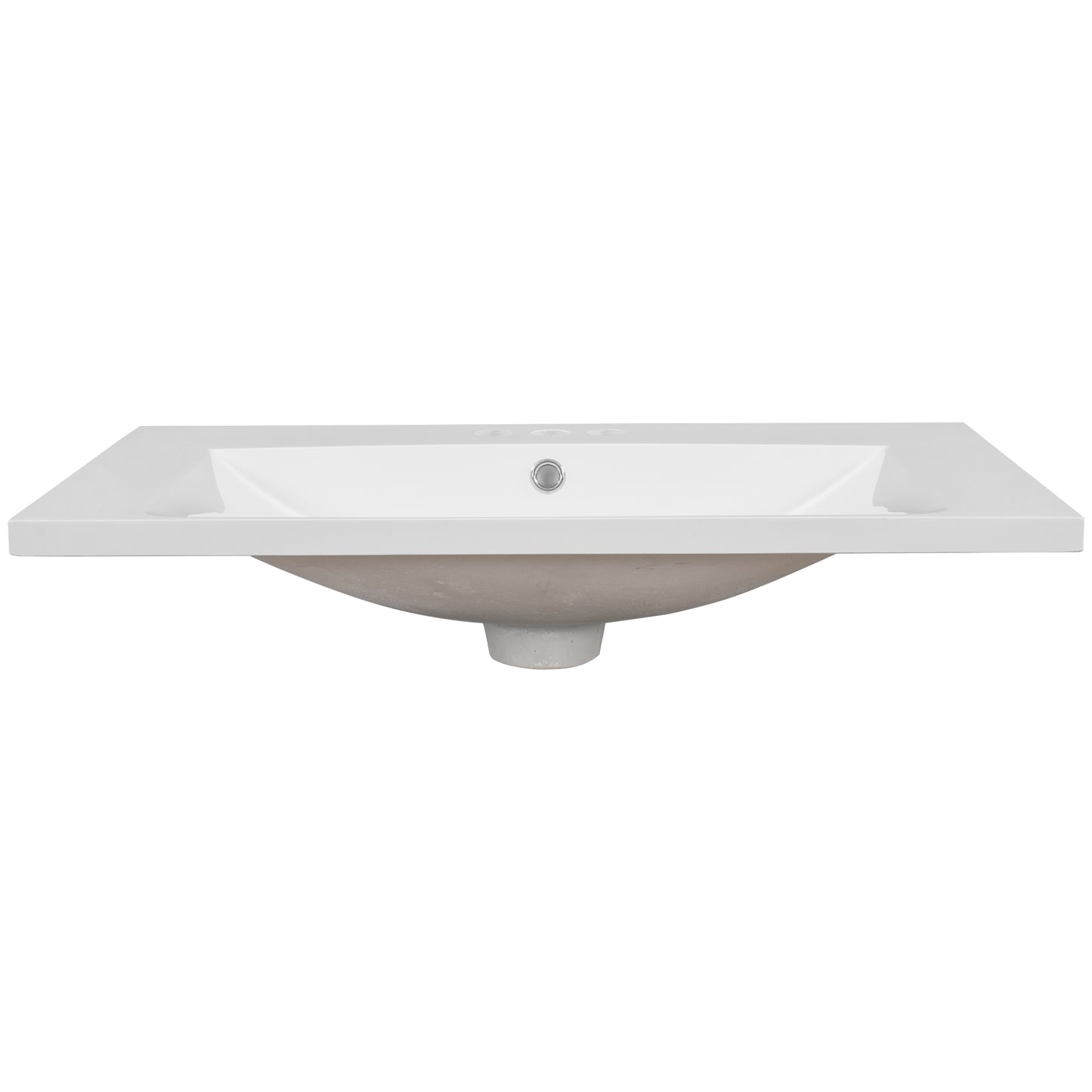 30" Single Bathroom Vanity Top with White Basin, 3-Faucet Holes, Ceramic, White