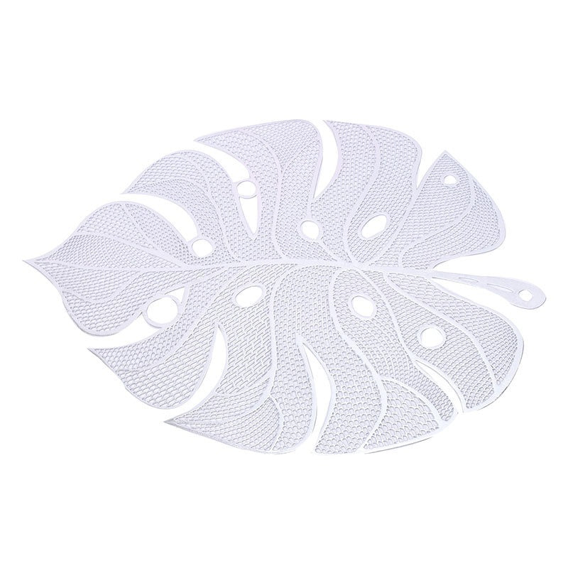 Stamped and hollowed out modern minimalist dining mat, leaf shaped minimalist dining mat, bowl mat