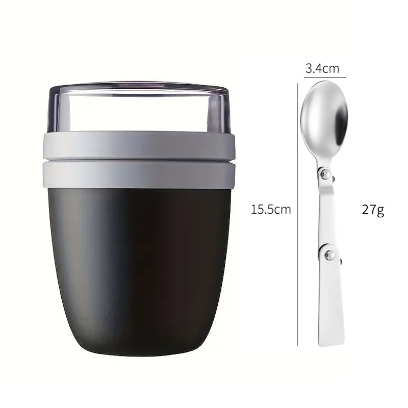 Portable Yogurt Cereal Cups with Lids. Ideal for Overnight Oats, DIY Salads & Parfaits. Great for Breakfast or Lunch