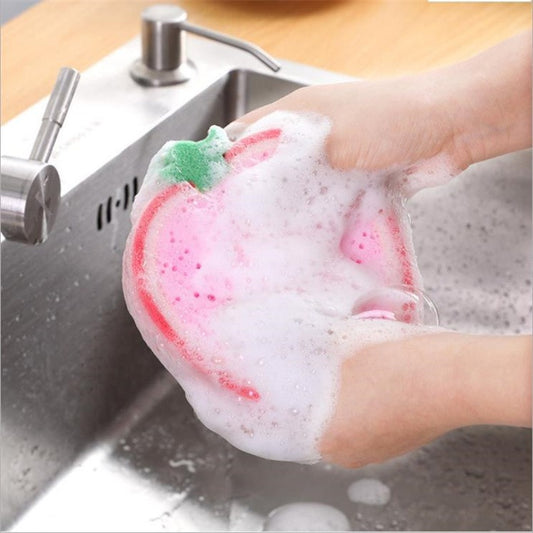 Thickened fruit sponge cleaning wipe large absorbent kitchen dishwashing scouring pad styling pot brush