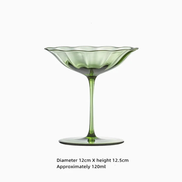 Vintage Green Red Wine Cup Glass Goblet Champagne Cup Cocktail Martini Glass Home Drinking Utensils Crystal Cup