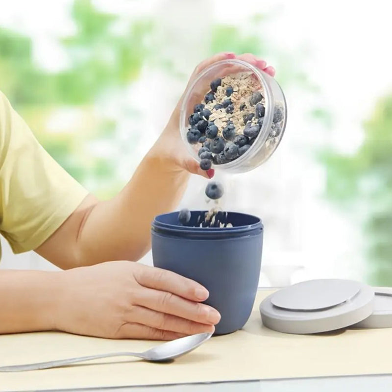 Portable Yogurt Cereal Cups with Lids. Ideal for Overnight Oats, DIY Salads & Parfaits. Great for Breakfast or Lunch