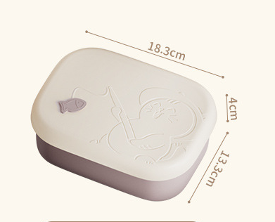 Cute and fashionable food grade silicone lunch box lunch box microwaveable compartment lunch box