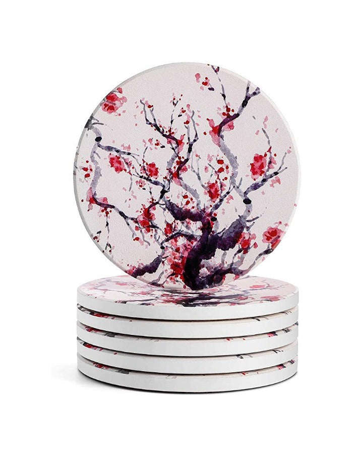 Hot selling circular ceramic meal mat, coaster printed with DIY pattern, heat insulation pad, anti slip pad
