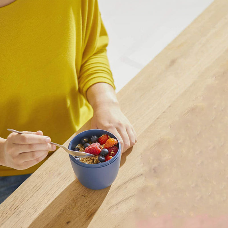 Portable Yogurt Cereal Cups with Lids. Ideal for Overnight Oats, DIY Salads & Parfaits. Great for Breakfast or Lunch