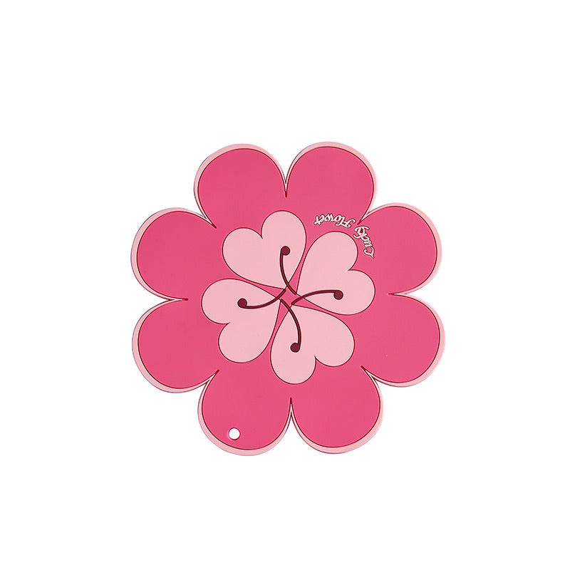 Lucky Flower Heat Insulation Mat Simple Wind Table Heat Insulation Mat Anti scalding Bowl and Dish Mat Household Plate Mat PVC Mat