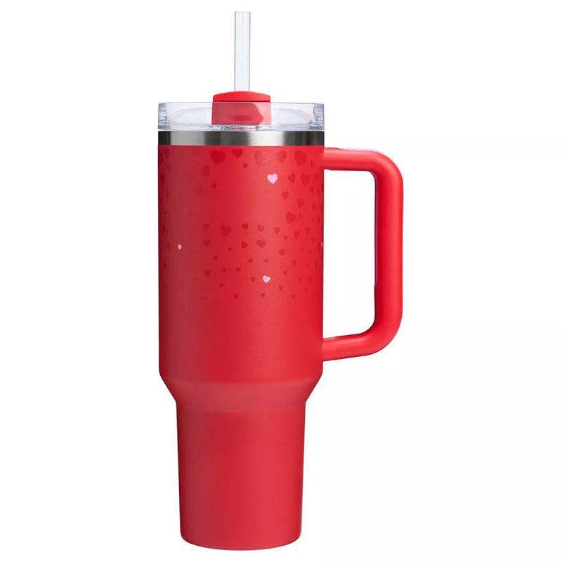 Valentine's Day - themed 5D - patterned love - heart thermos cup with cold - keeping function, made of 304 stainless steel
