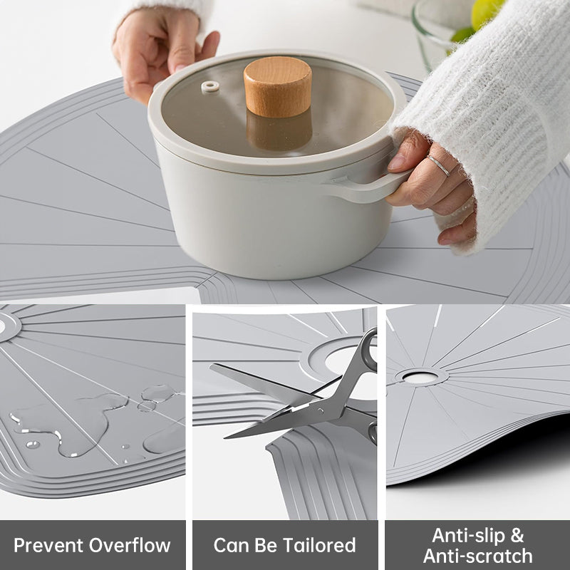Lazy Susan Shelf Liner: Silicone, for Dual Tier Pie Cut Organizer, Non-Slip & Thermal Protection .2pcs