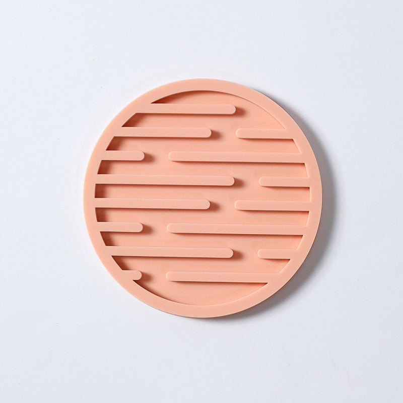 Hot selling silicone cup pad, circular and thickened 10CM drainage pad, heat insulation and anti slip tea cup pad