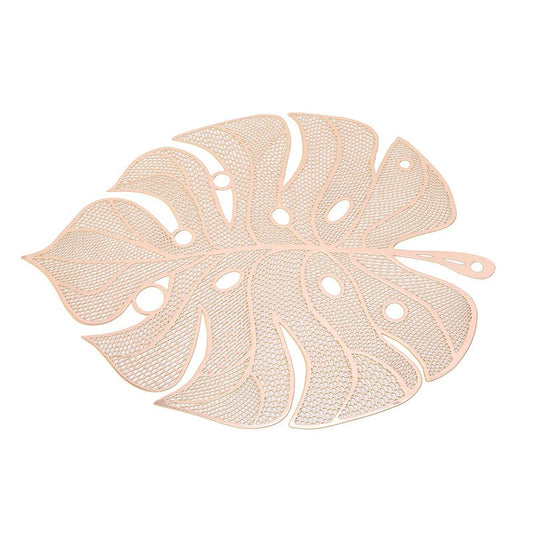 Stamped and hollowed out modern minimalist dining mat, leaf shaped minimalist dining mat, bowl mat
