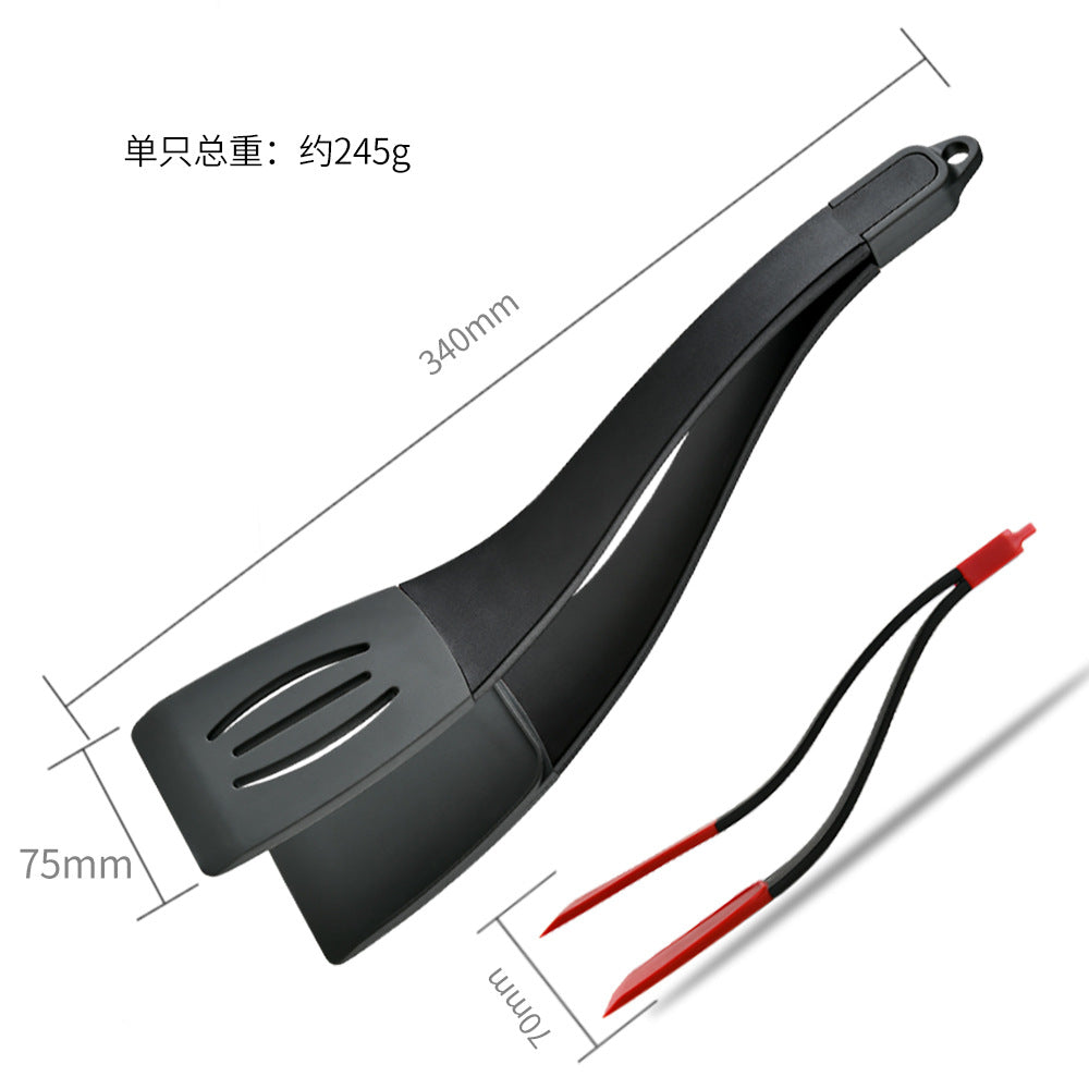 3 In 1 Frying Spatula Clip Silicone Food Clip Frying Steak Pancakes Shovel Slotted Turners Kitchen Tools Cooking Utensils Kitchen Gadgets