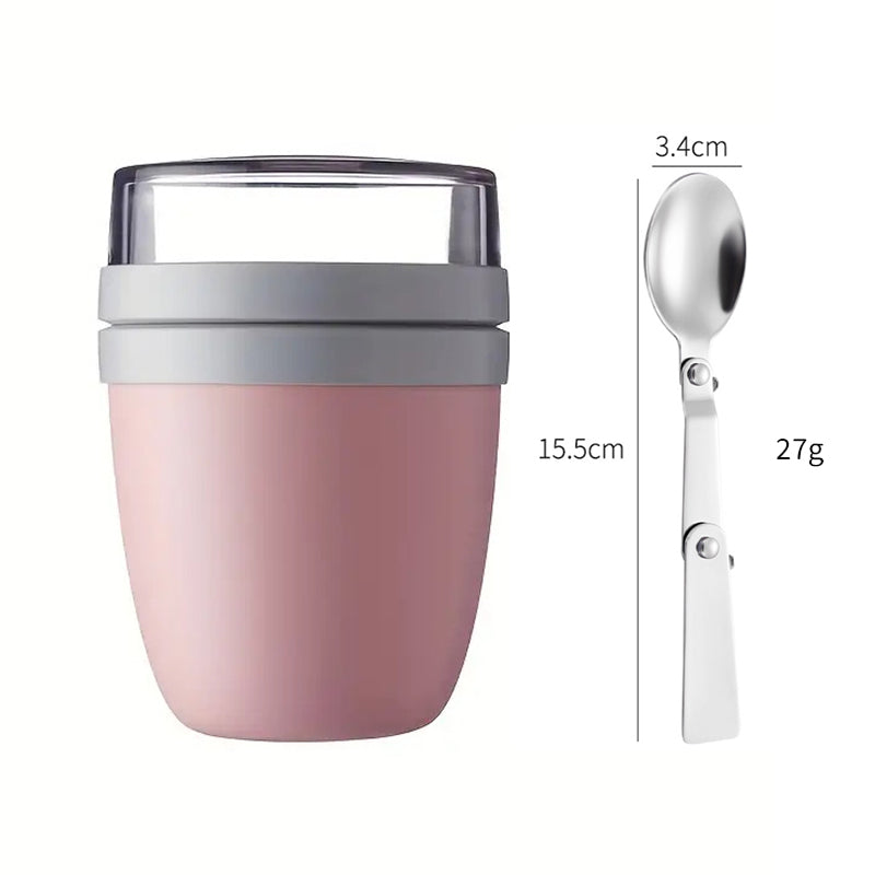 Portable Yogurt Cereal Cups with Lids. Ideal for Overnight Oats, DIY Salads & Parfaits. Great for Breakfast or Lunch