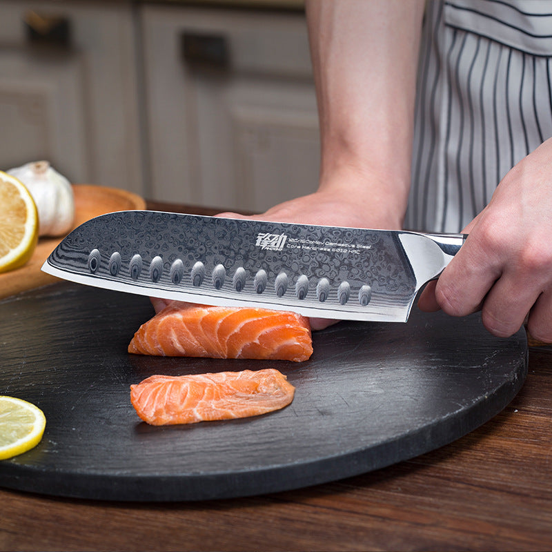 Damascus 7 Inch Santoku Knife Western Style Chef Knife Exquisite Sharp Slicing Knife Kitchen Knife