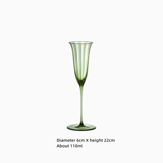 Vintage Green Red Wine Cup Glass Goblet Champagne Cup Cocktail Martini Glass Home Drinking Utensils Crystal Cup