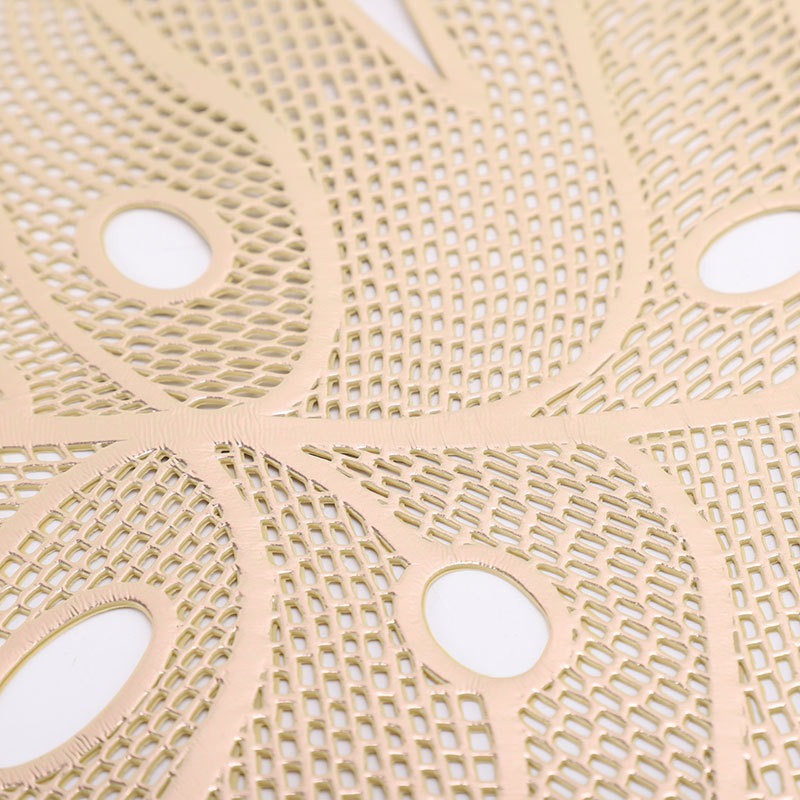 Stamped and hollowed out modern minimalist dining mat, leaf shaped minimalist dining mat, bowl mat