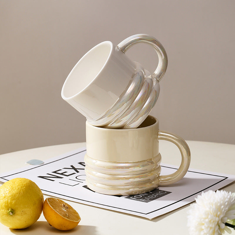 Mug Ins Style Electroplating Cup Creativity Household Ceramic Coffee Cup Office High-Value Companion Gift Cup
