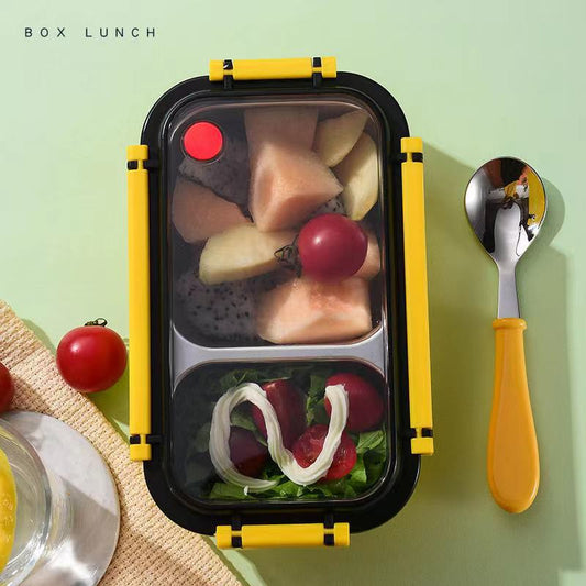 Simple and stylish portable stainless steel heat preservation and anti-scalding partition lunch box