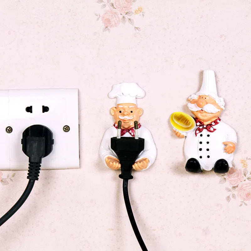 2pcs/lot Cute Self Adhesive Wall Plug Holder Self Adhesive Plug Hook Kitchen Plug Hanger KCBII011303X2