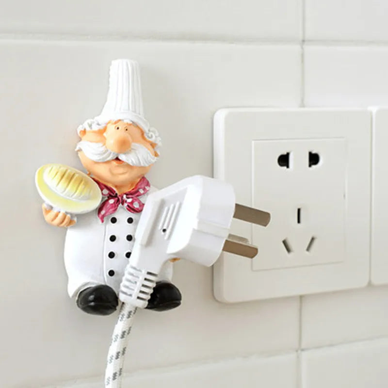 2pcs/lot Cute Self Adhesive Wall Plug Holder Self Adhesive Plug Hook Kitchen Plug Hanger KCBII011303X2