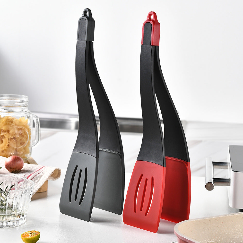 3 In 1 Frying Spatula Clip Silicone Food Clip Frying Steak Pancakes Shovel Slotted Turners Kitchen Tools Cooking Utensils Kitchen Gadgets
