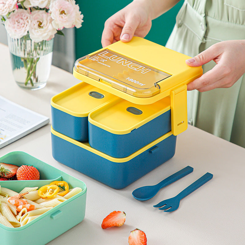 Sealed microwaveable double layer lunch box