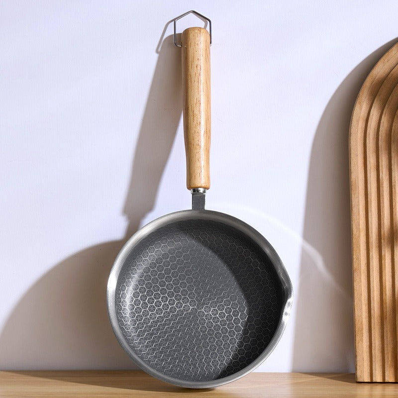 Stainless steel flat bottomed frying pan, non stick pan, deepening multifunctional mini frying pan for steak and eggs, small fry