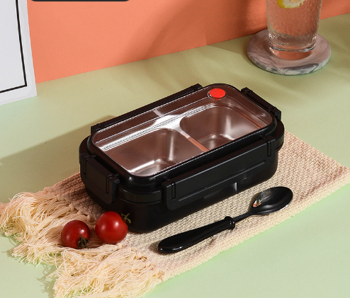 Simple and stylish portable stainless steel heat preservation and anti-scalding partition lunch box