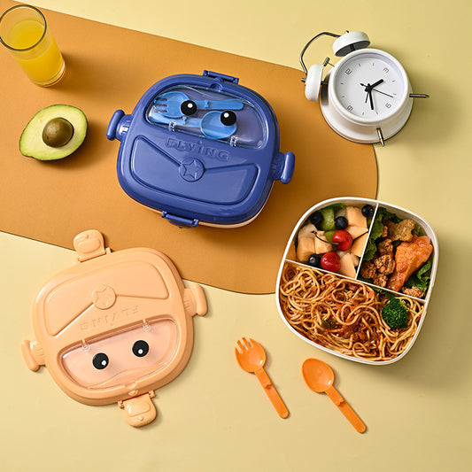 Fashion children's student portable lunch box camping picnic lunch box Peter Pan shape compartment lunch box