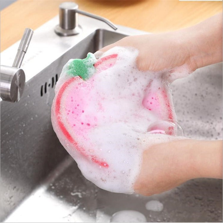 Thickened fruit sponge cleaning wipe large absorbent kitchen dishwashing scouring pad styling pot brush