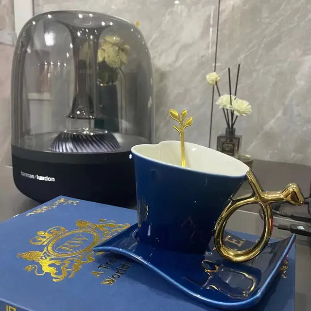 Nordic Coffee Mug Home Light Luxury Hanging Ears Love Ceramic Original Breakfast Cup Set High-value Tumbler Tea Cups Tableware