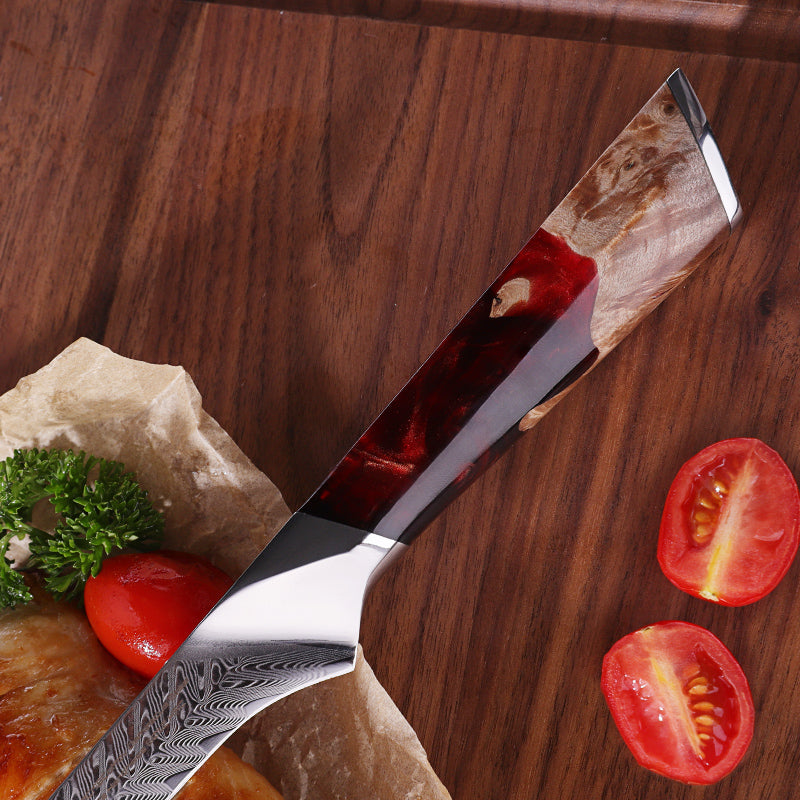 Fengjin Yaoying Series Boning Knife Damascus Resin Handle Dividing Knife Kitchen Meat Cutting Multi-Purpose