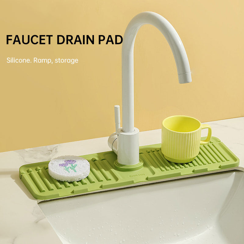 Heighten slope drain mat faucet sink splash mat drain mat pool non slip soap mat splash mat