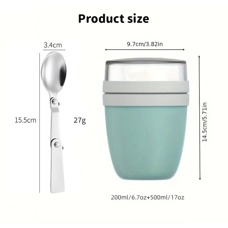 Portable Yogurt Cereal Cups with Lids. Ideal for Overnight Oats, DIY Salads & Parfaits. Great for Breakfast or Lunch