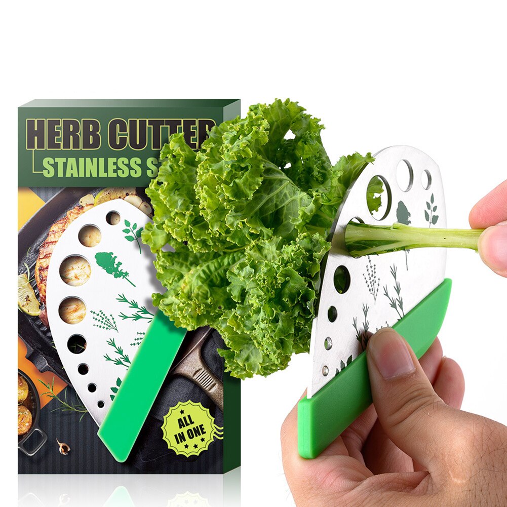 Home Kitchen Gadgets Fruit Vegetable Tools Vegetables Stripper Stainless Steel Hole Cutter 9-hole Herb Knife Vegetable Cutter