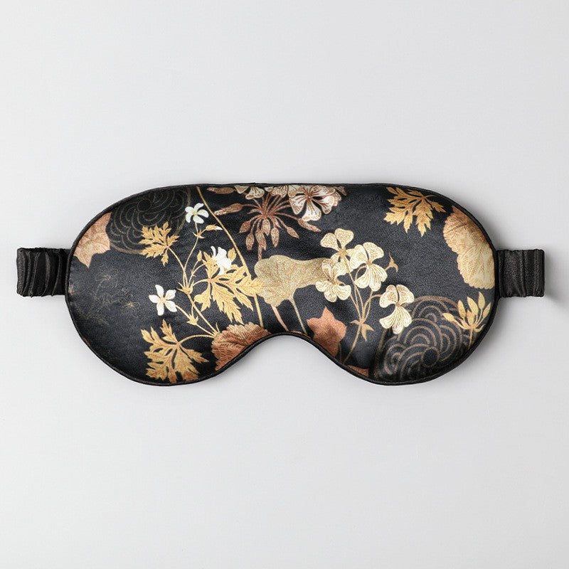 Double-Sided Imitation Silk Eye Mask Satin Silk Eye Protection Blackout Sleep Mulberry Silk Eye Mask Printed Spot Wholesale