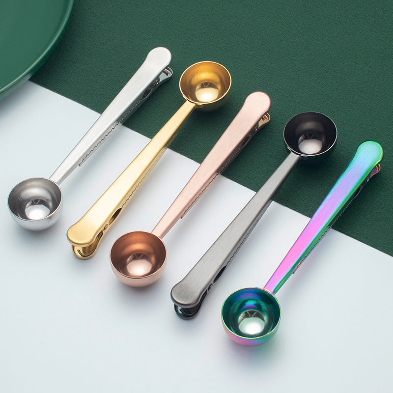 30 Stainless Steel Milk Powder Clip Spoon Coffee Seasoning Bag Sealing Clip Spoon Sealing Clip One Spoon Measuring Spoon