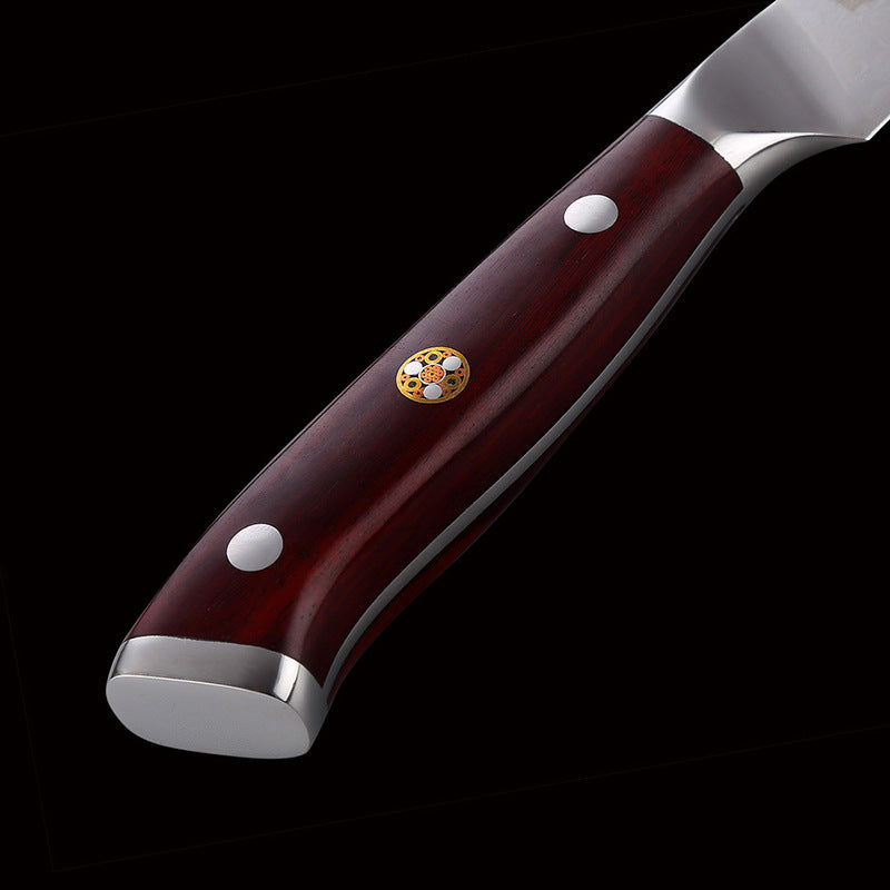AUS10 Damascus 5-Inch Universal Knife Red Sandalwood Handle Fruit Knife Wave Pattern Peeling Knife