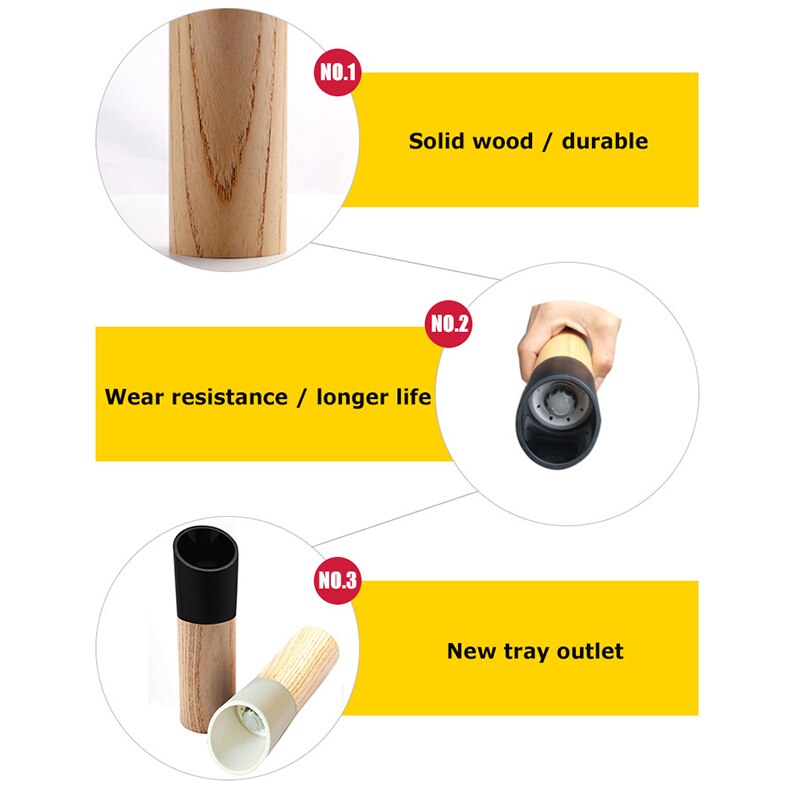 Manual Salt Pepper Grinder Kitchen Gadgets Spice Mill Grinder Seasoning Adjustable Coarseness Pepper Mill for BBQ Kitchen Tools