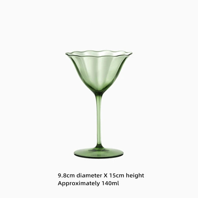 Vintage Green Red Wine Cup Glass Goblet Champagne Cup Cocktail Martini Glass  Home Drinking Utensils Crystal Cup