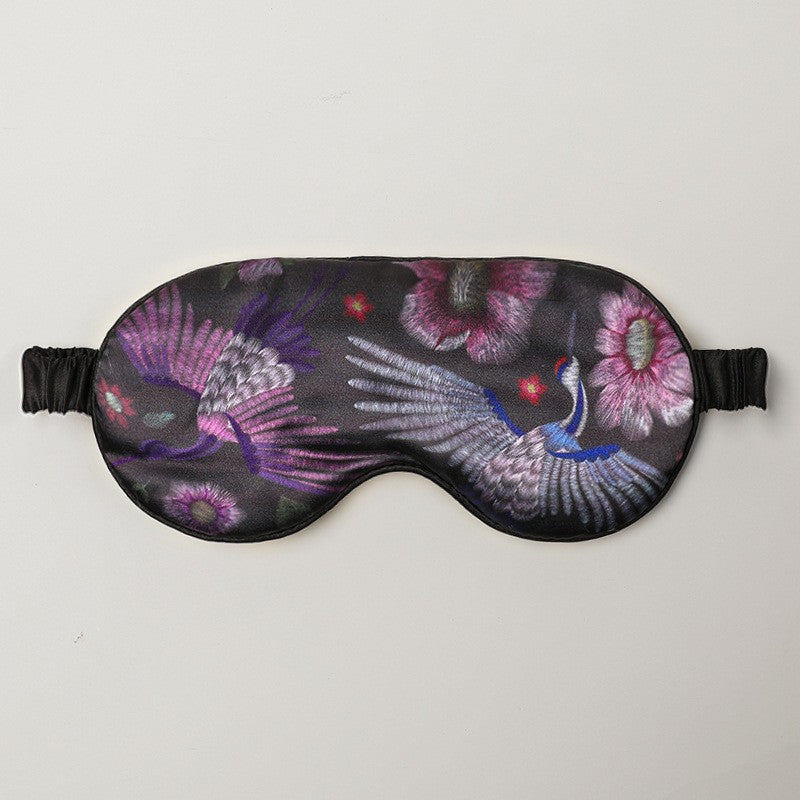 Double-Sided Imitation Silk Eye Mask Satin Silk Eye Protection Blackout Sleep Mulberry Silk Eye Mask Printed Spot Wholesale