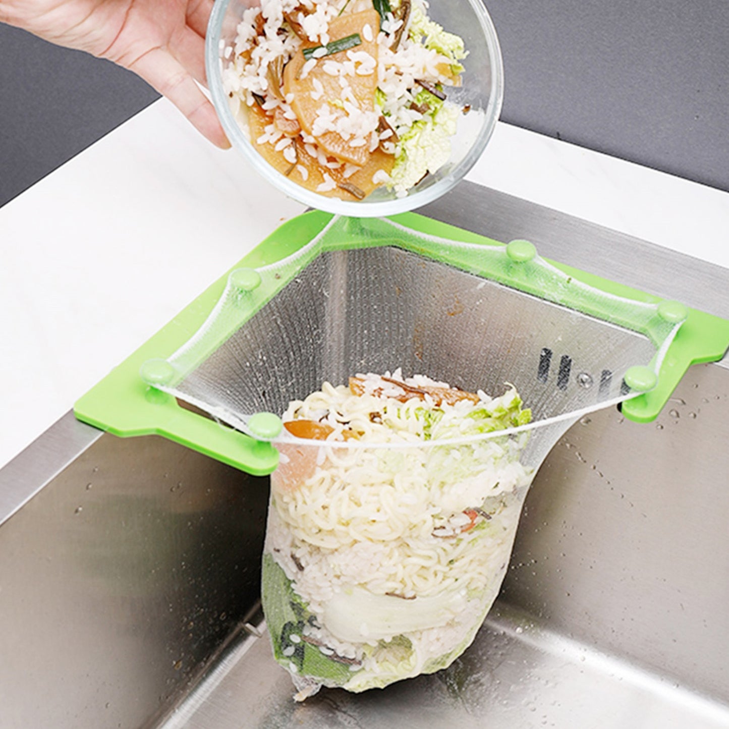 Kitchen Triangular Sink Strainer Drain Vegetable Fruit Drainer Basket Suction Cup Rack For Kitchen Storage Sink Filter Shelf