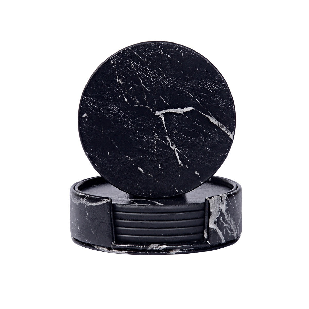 Creative PU leather coaster Exquisite insulated tea water cushion Square leather coaster